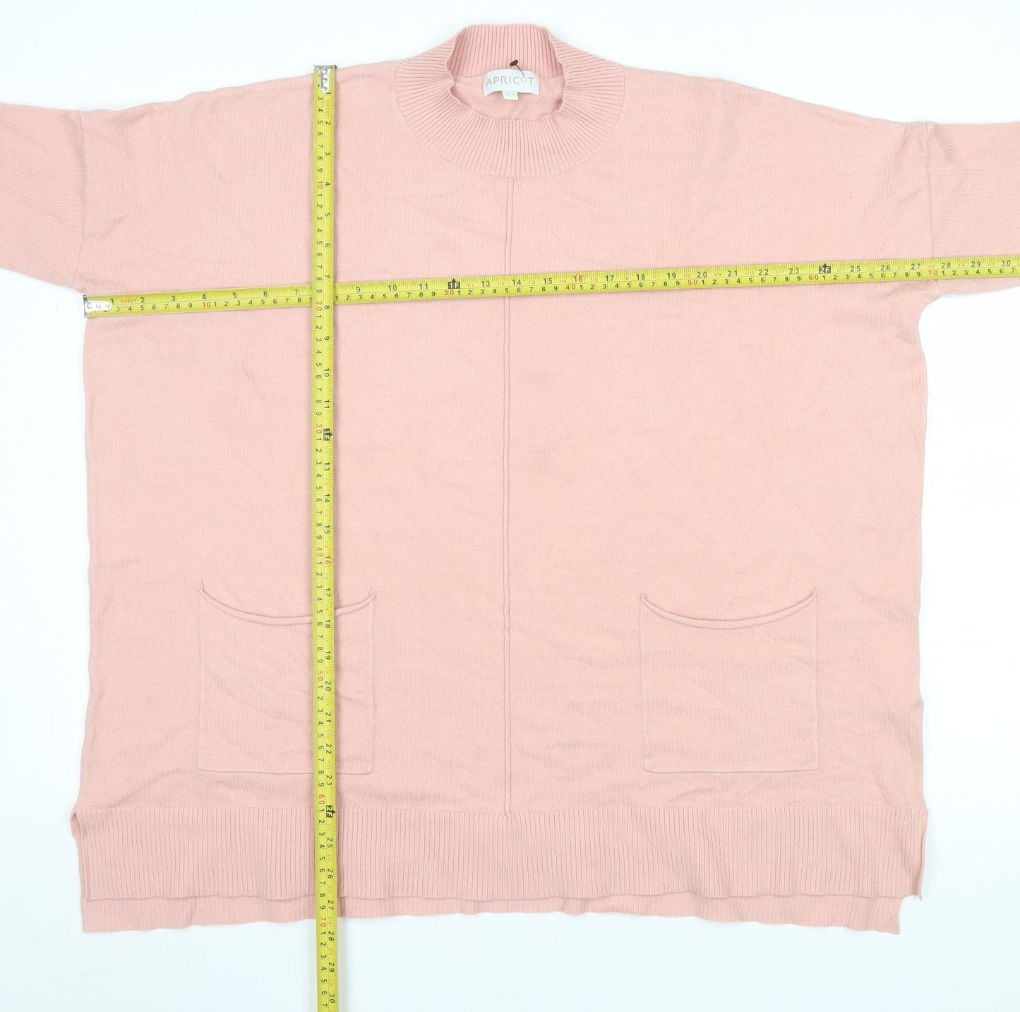 Apricot Women’s Pink High Neck Knit Cardigan UK 16 Relaxed Fit