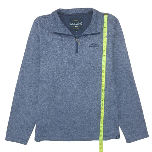 Weird Fish Men's Blue 1/4 Zip Fleece Sweatshirt Size M