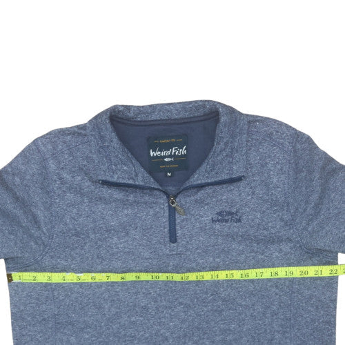 Weird Fish Men's Blue 1/4 Zip Fleece Sweatshirt Size M