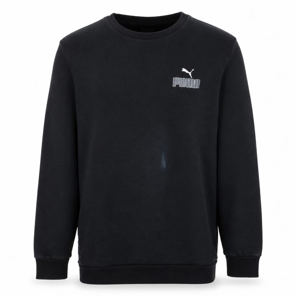Puma Men's Black Crew Neck Logo Sweatshirt Size M Regular Fit