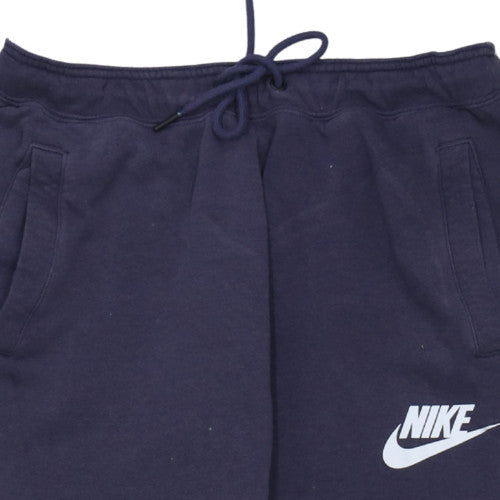 Nike Womens Blue Jogger Sweatpants M Regular Fit Fleece Trousers