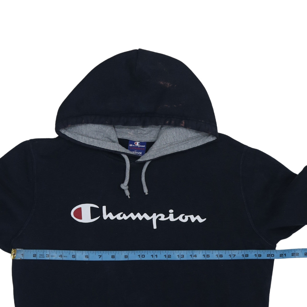 Champion Men’s Black Pullover Hoodie Medium Logo Fleece Sweatshirt