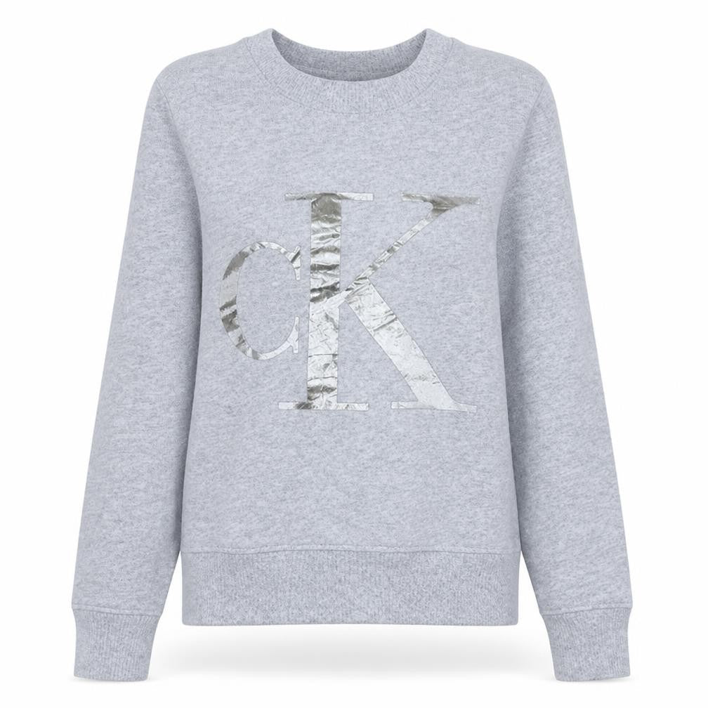 Calvin Klein Jeans Womens Grey Logo Pullover Sweatshirt XS