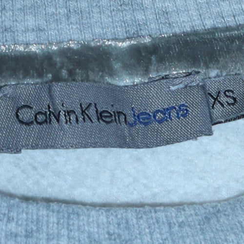 Calvin Klein Jeans Womens Grey Logo Pullover Sweatshirt XS