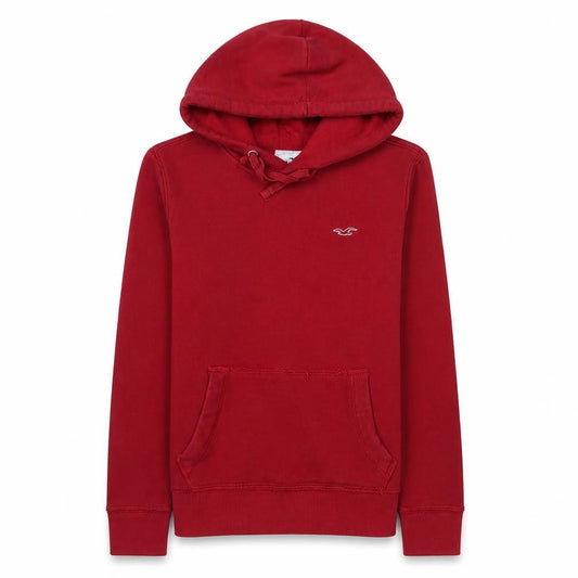 Hollister Mens Red Pullover Hoodie XS Regular Fit Fleece Warm
