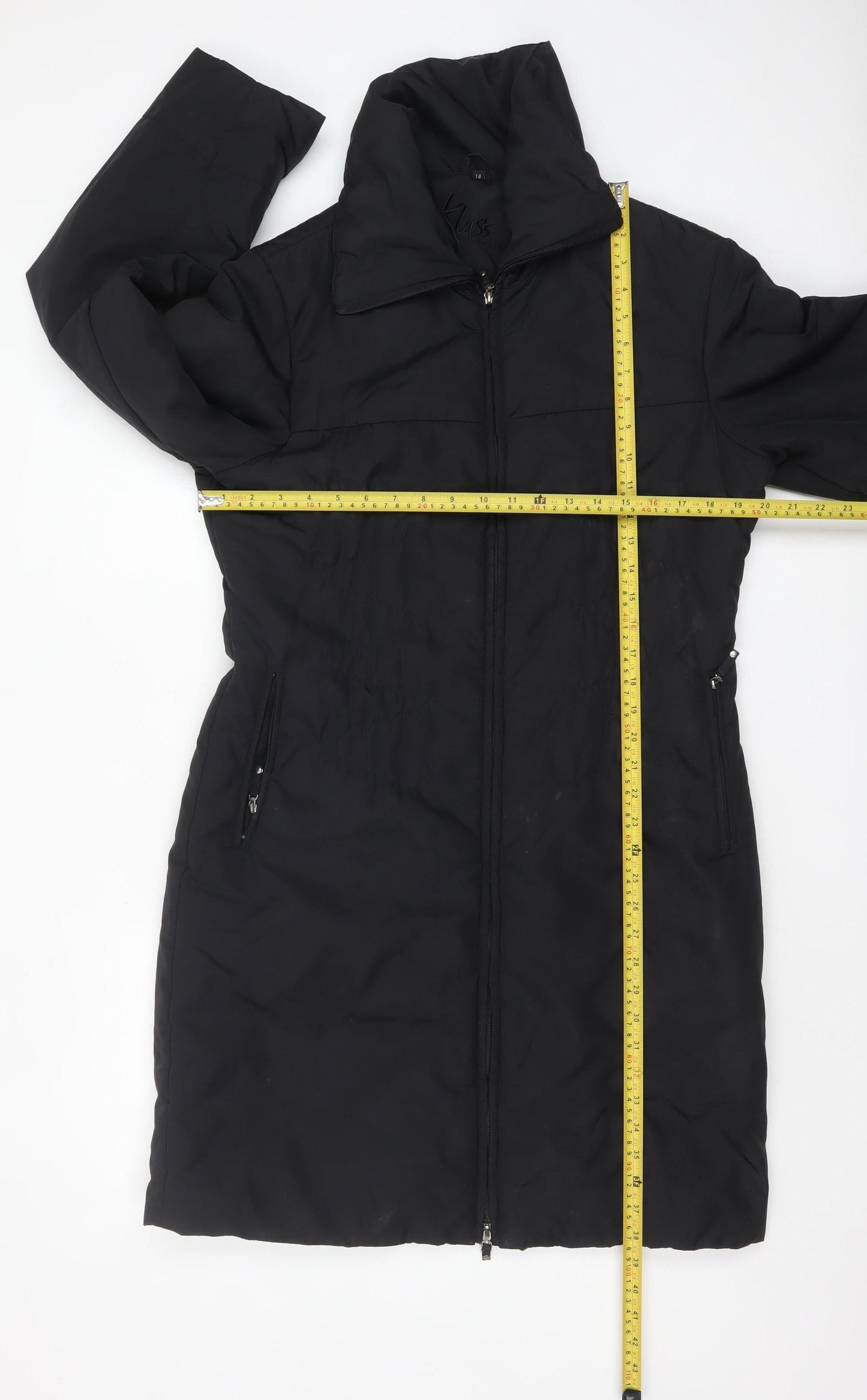 Klass Collection Women's Black Long Puffer Coat Size 14