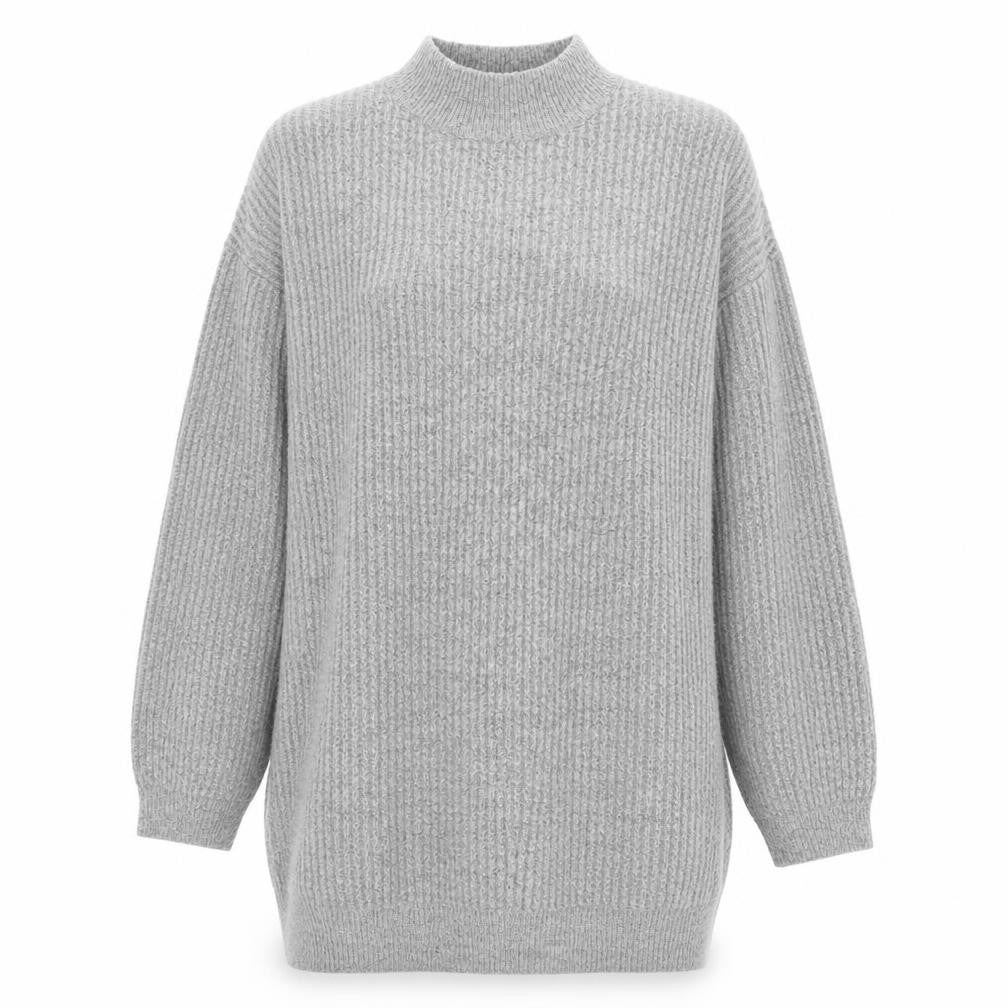 F&F Women’s Grey Mock Neck Long Sleeve Knit Jumper Size 12