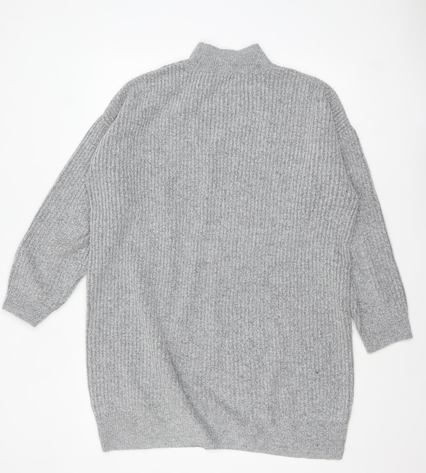 F&F Women’s Grey Mock Neck Long Sleeve Knit Jumper Size 12
