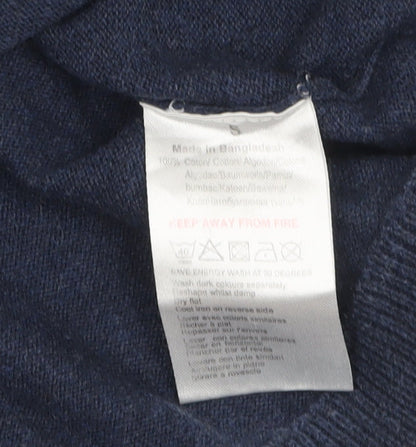 Threadbare Men's Blue Cotton Crew Neck Pullover Jumper Size S