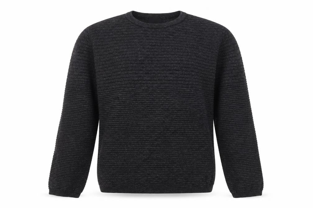 H&M Mens Grey Cotton Knit Jumper L Long Sleeve Crew Neck Pullover
