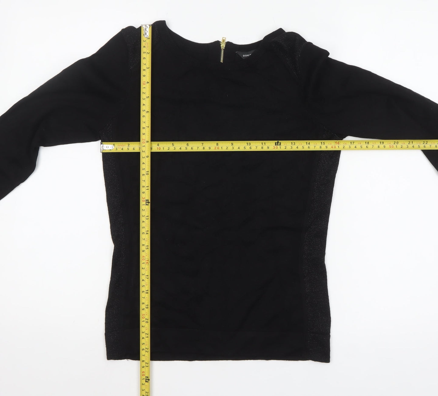 Dorothy Perkins Women’s Black Crew Neck Long Sleeve Jumper Size 8