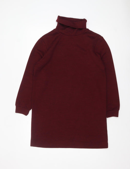 Primark Women’s Red Roll Neck Long Sleeve Bodycon Knit Dress Size 12