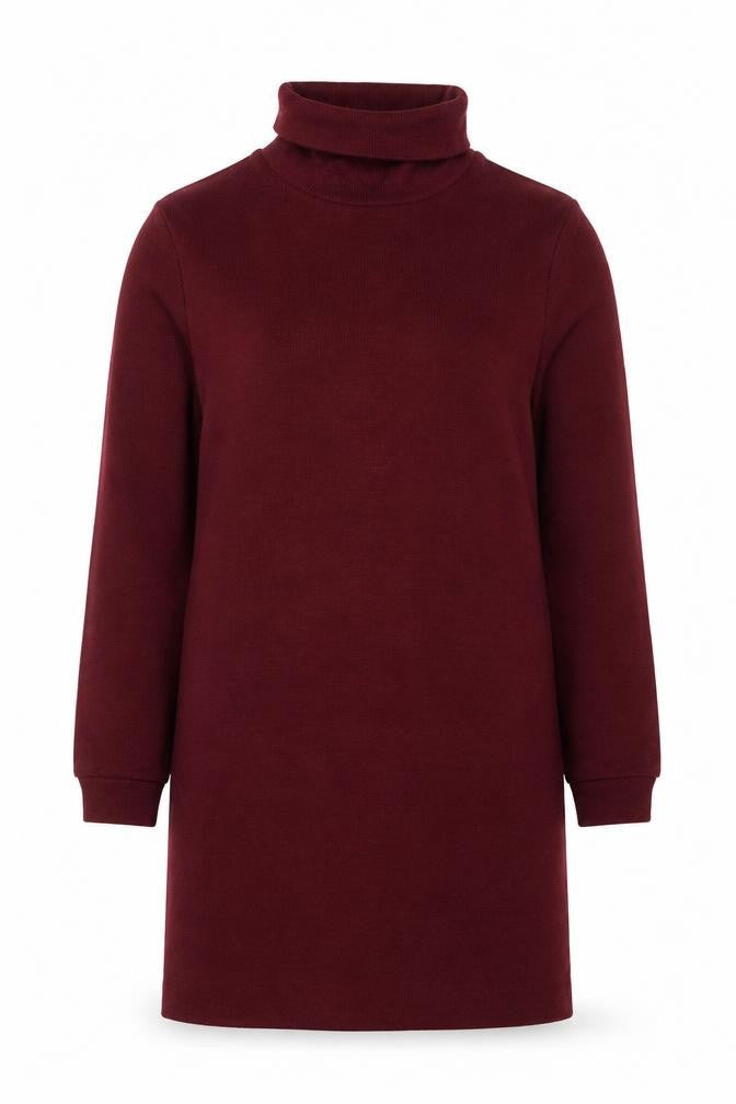 Primark Women’s Red Roll Neck Long Sleeve Bodycon Knit Dress Size 12