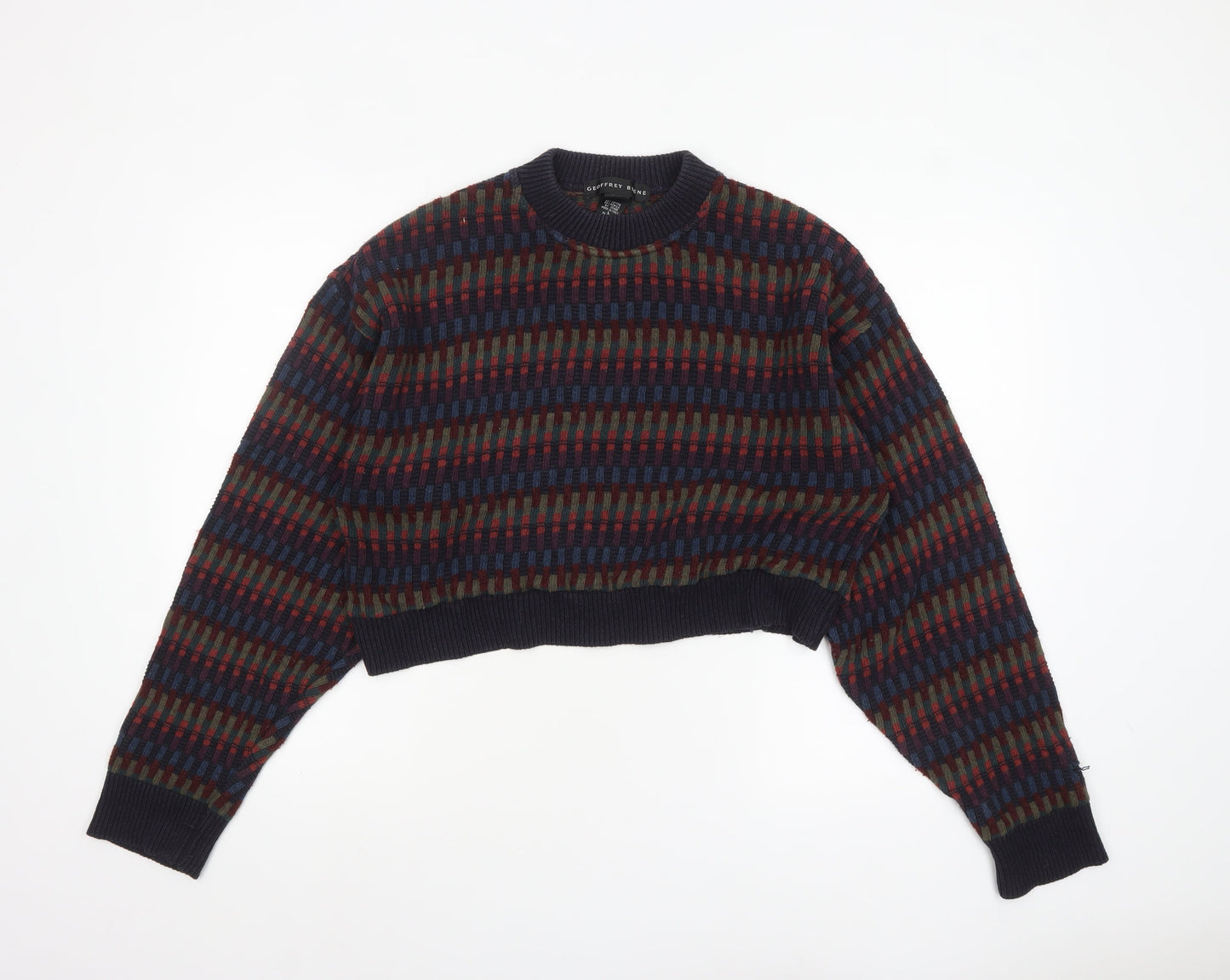 Geoffrey Bene Women's Multicoloured Crew Neck Knit Jumper M
