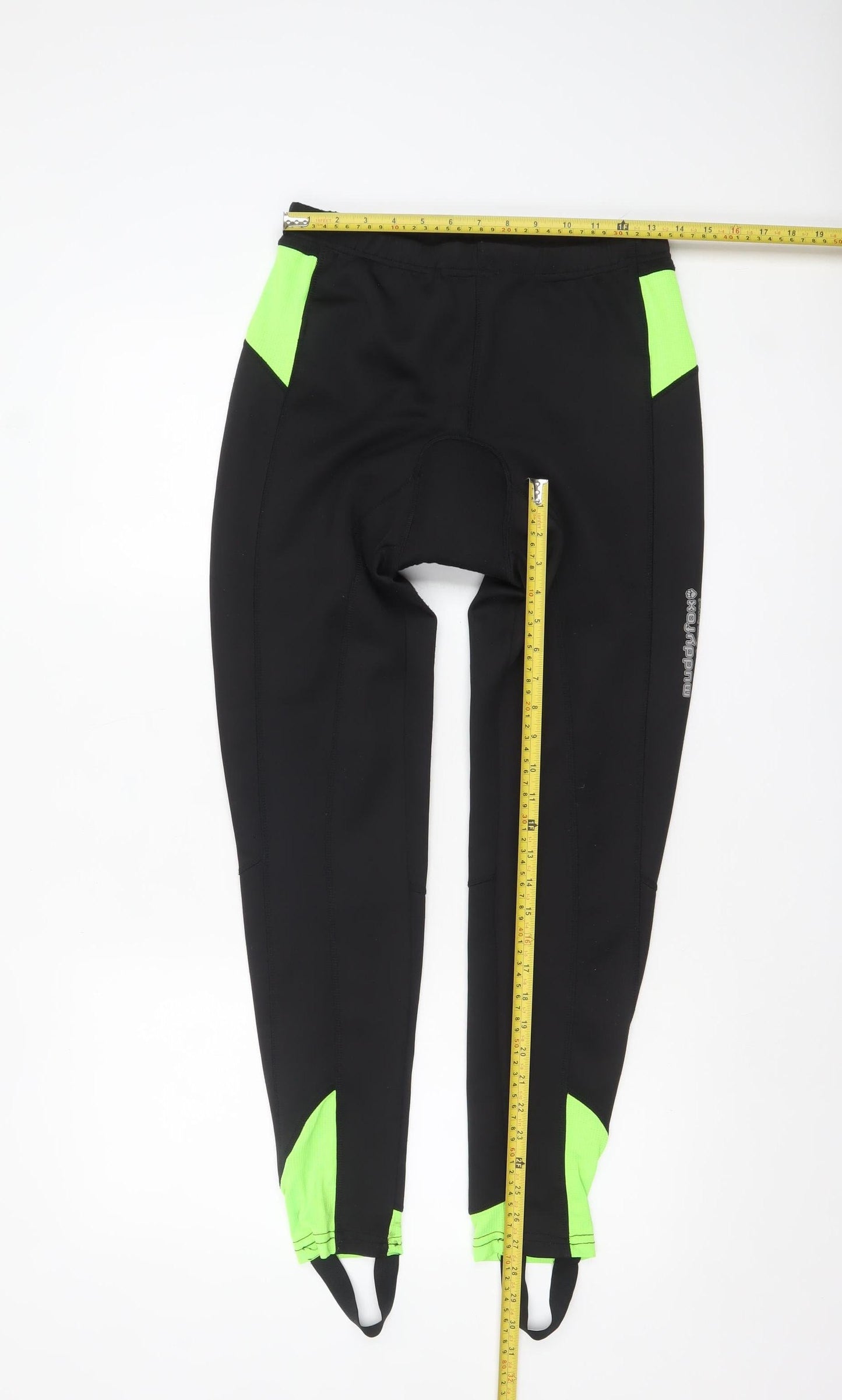 Muddyfox Men's Black Cycling Compression Leggings L Reflective Panels