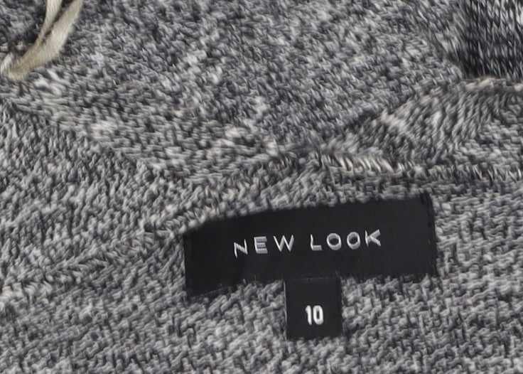 New Look Womens Grey Long Sleeve Open Knit Cotton Cardigan Size 10