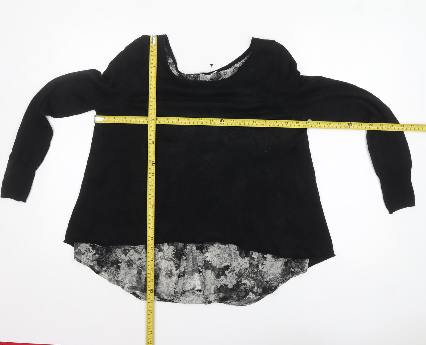 Mint Velvet Womens Black Linen Layered Tunic Blouse Size 12