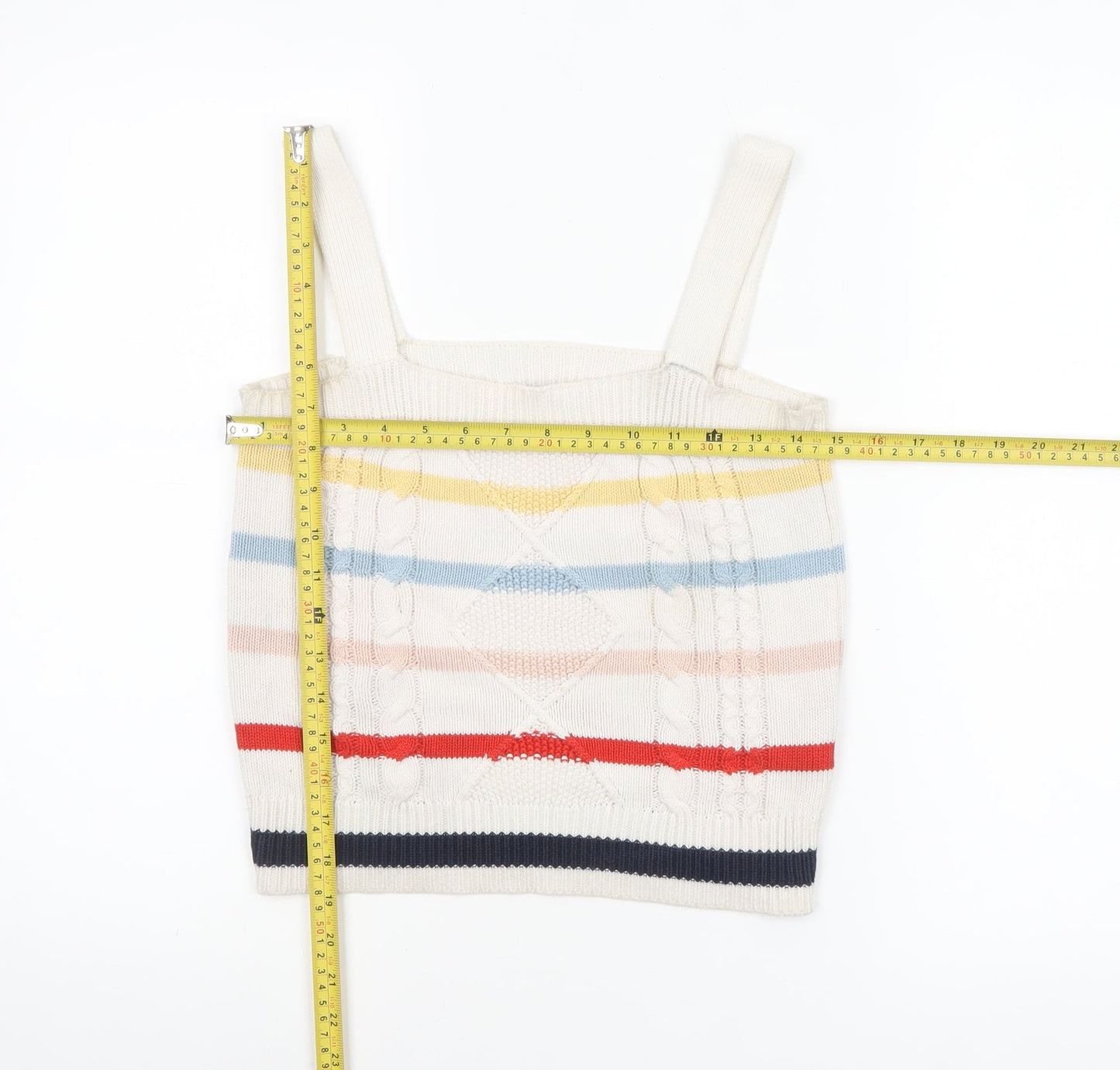 Tu Women’s Multicoloured Striped Knit Camisole Tank Top Size 8