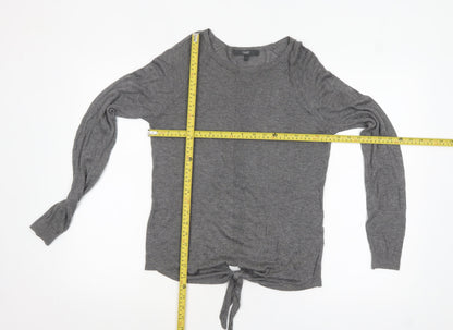 Next Women’s Grey Crew Neck Tie Hem Pullover Jumper Size 6