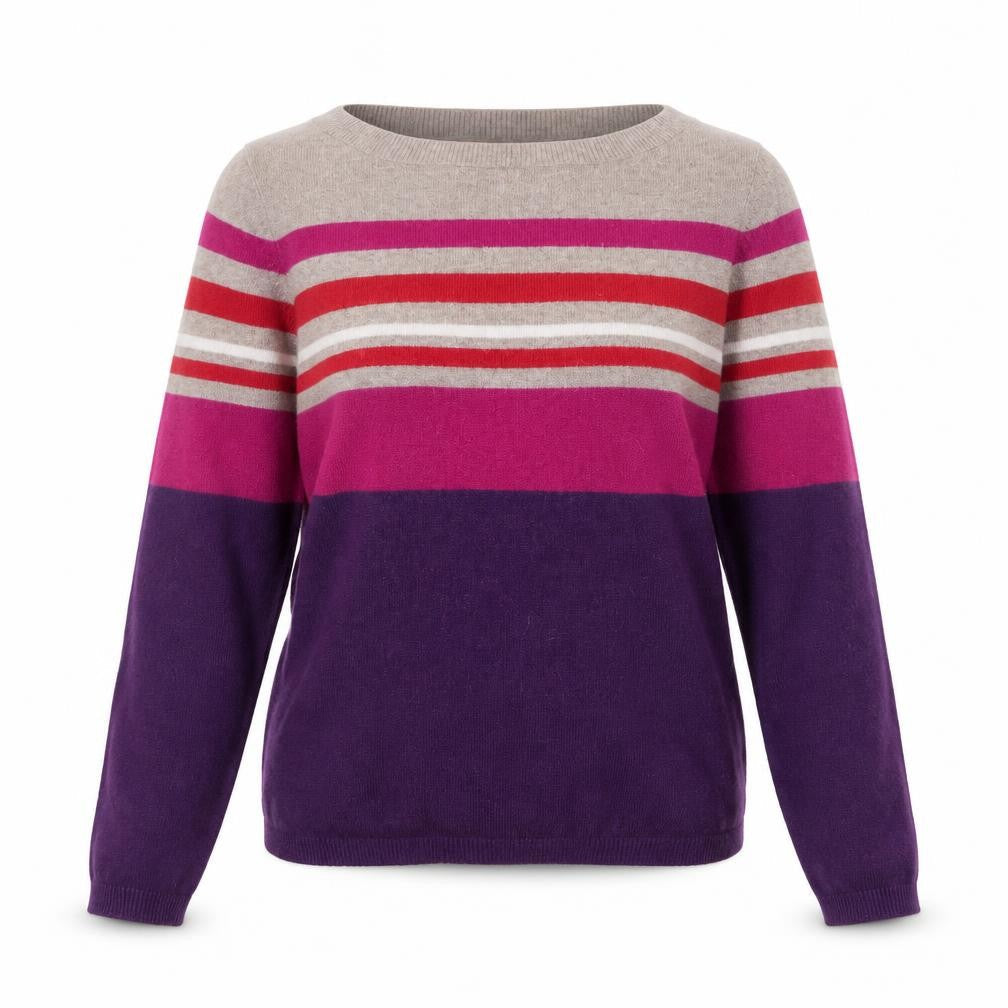 John Lewis Women’s Multicoloured Striped Crew Neck Pullover Jumper Size 10