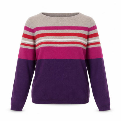 John Lewis Women’s Multicoloured Striped Crew Neck Pullover Jumper Size 10