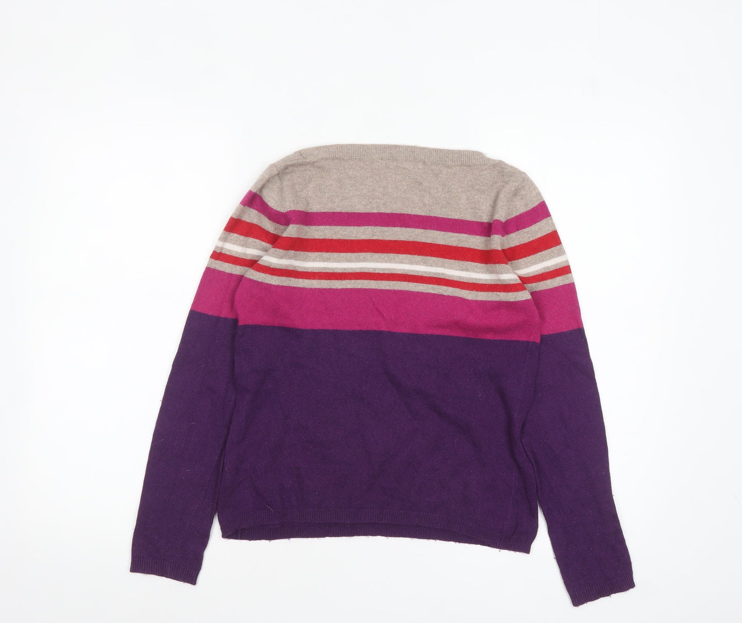 John Lewis Women’s Multicoloured Striped Crew Neck Pullover Jumper Size 10