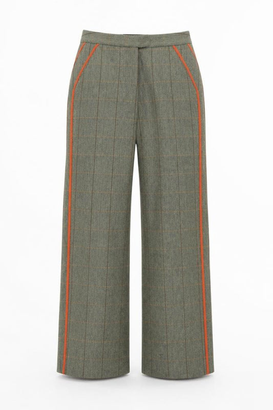 The Limited Women’s Green Check Wool Blend Tailored Trousers Size 6