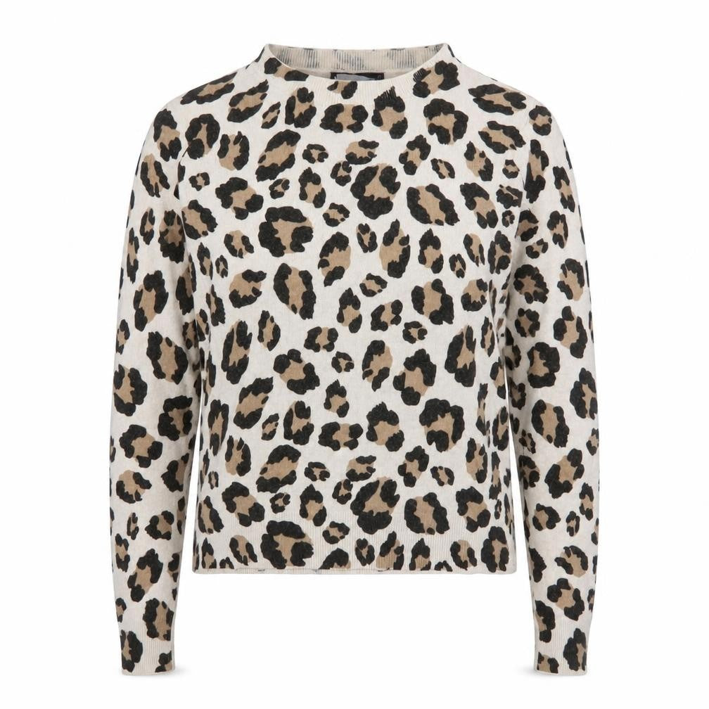 Marks & Spencer Women’s Beige Leopard Print Cotton Jumper Size 12