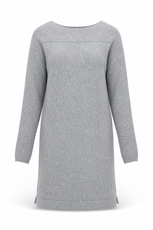 Monsoon Women Grey Wool Jumper Dress Size S Long Sleeve Knit Winter