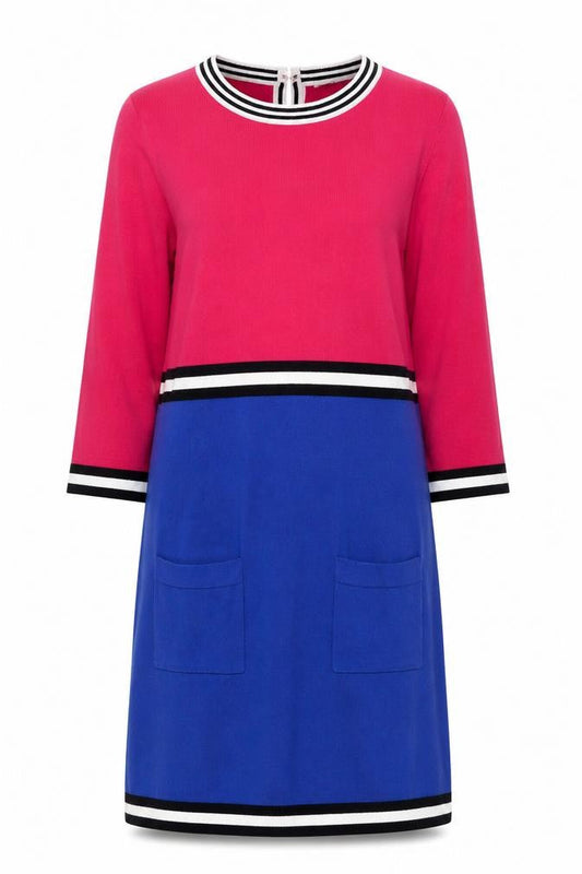 Tu Women’s Multicolour Shift Dress Size 14 Colourblock Knit