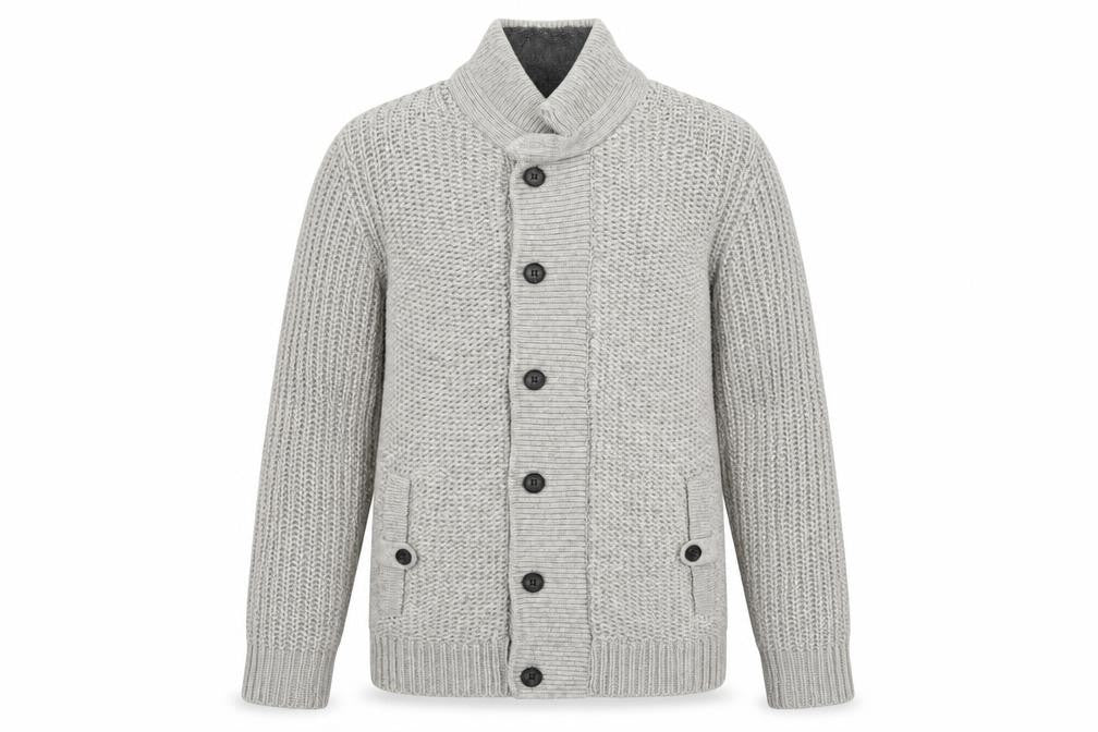Ted Baker Men’s Grey Wool High Neck Button Cardigan M