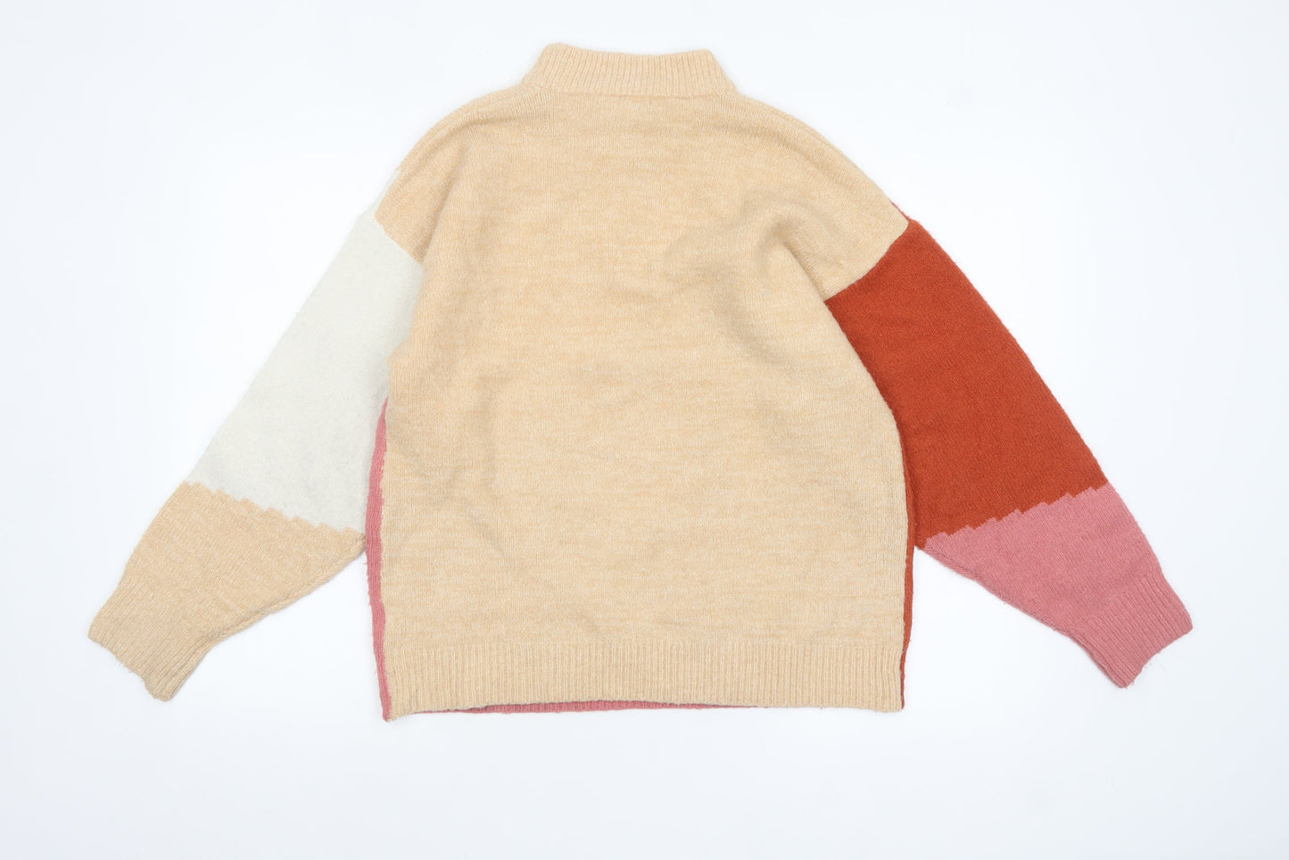 Urban Bliss Women’s Multicoloured Mock Neck Geometric Knit Jumper Size S