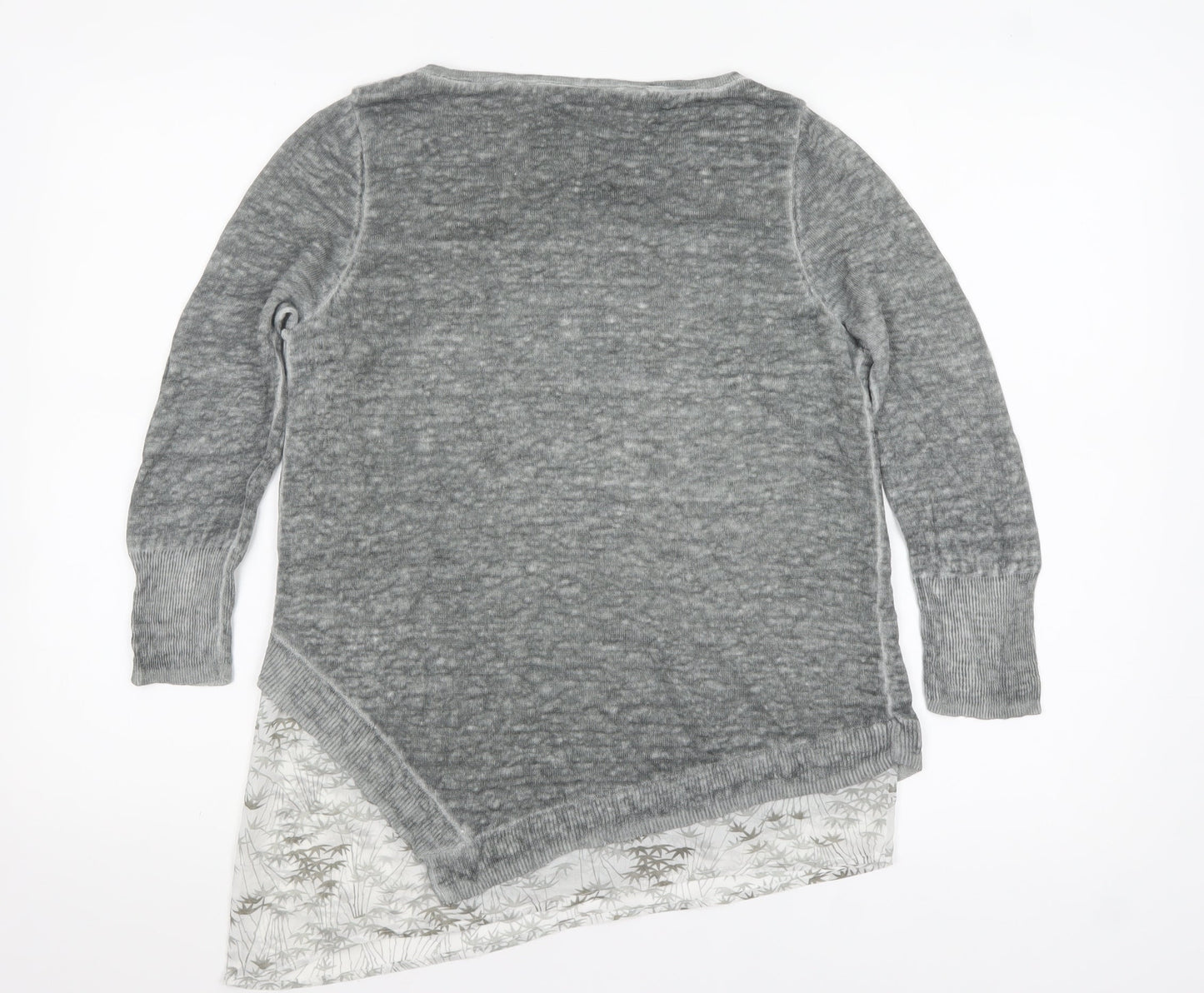 Mint Velvet Women’s Grey Asymmetric Linen Tunic Top Size 8