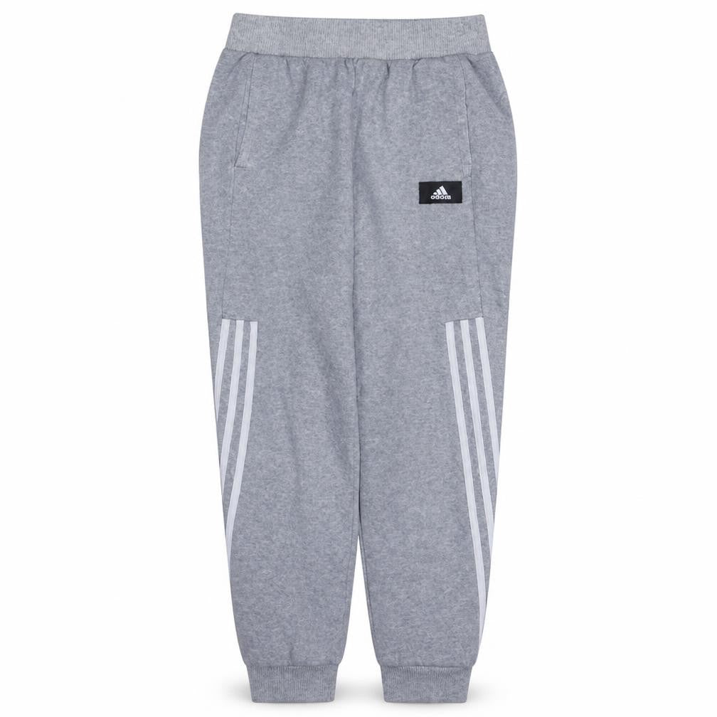 Adidas Boys Grey Jogger Trousers 13-14 Years Regular Fit Fleece Activewear