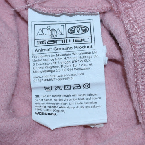 Animal Womens Pink Hoodie UK 6 Pullover Cotton Sweatshirt