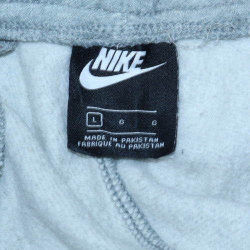 Nike Men's Grey Fleece Jogger Trousers Size L Elastic Waist