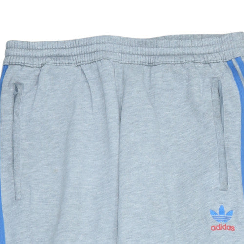 Adidas Men's Grey Track Pants S Regular Fit Elastic Waist