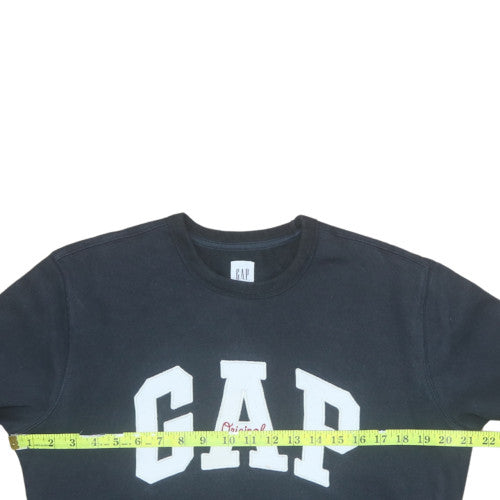 GAP Men's Black Crew Neck Logo Pullover Sweatshirt Size S