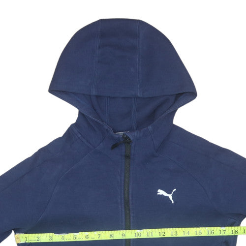 Puma Boys Blue Full Zip Hoodie 13-14 Years Long Sleeve Hooded Sweatshirt