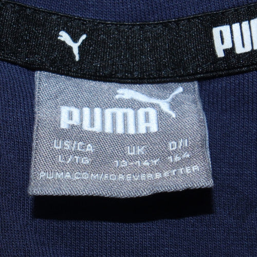 Puma Boys Blue Full Zip Hoodie 13-14 Years Long Sleeve Hooded Sweatshirt