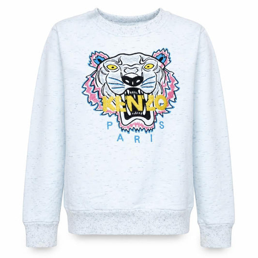 Kenzo Girls White Tiger Embroidered Pullover Sweatshirt 8 Years