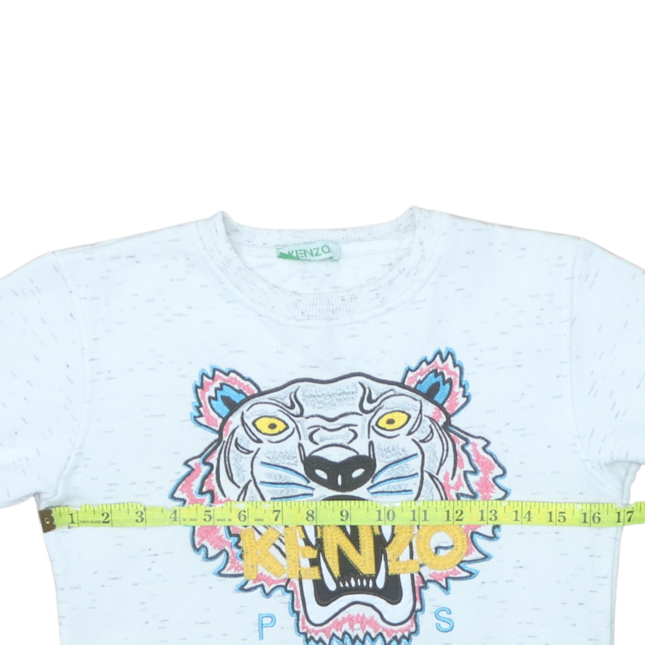 Kenzo Girls White Tiger Embroidered Pullover Sweatshirt 8 Years