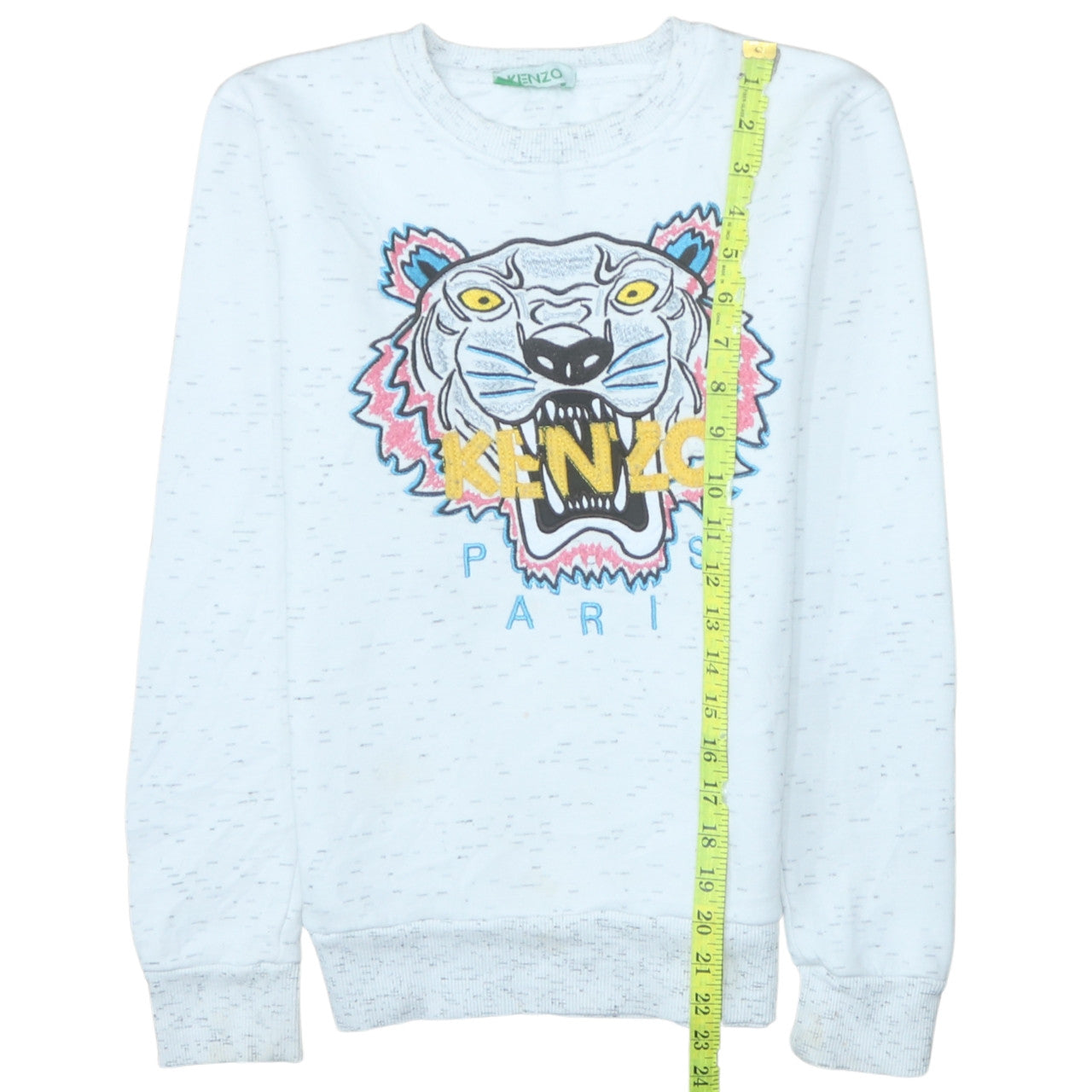 Kenzo Girls White Tiger Embroidered Pullover Sweatshirt 8 Years