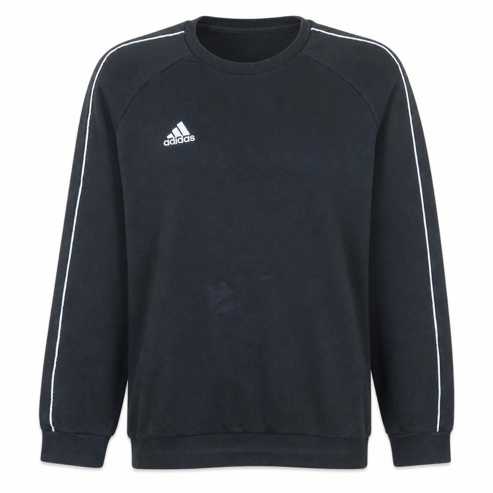 Adidas Mens Black XL Pullover Crew Neck Fleece Sweatshirt