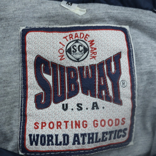 Subway USA Men’s Blue Nylon Hooded Windbreaker Jacket Size M