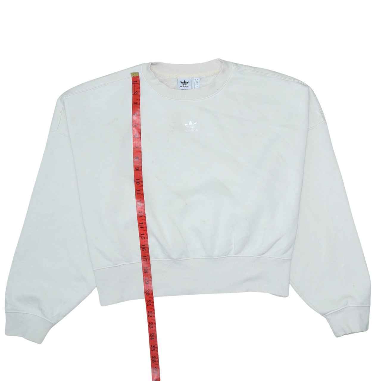Adidas Women Beige Crew Neck Pullover Sweatshirt UK 8