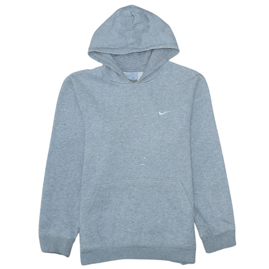 Nike Teens Grey Pullover Hoodie L Logo Fleece Sweatshirt