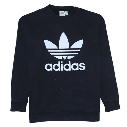 Additional front view of Adidas women’s black crew neck long sleeve logo pullover sweatshirt uk 16