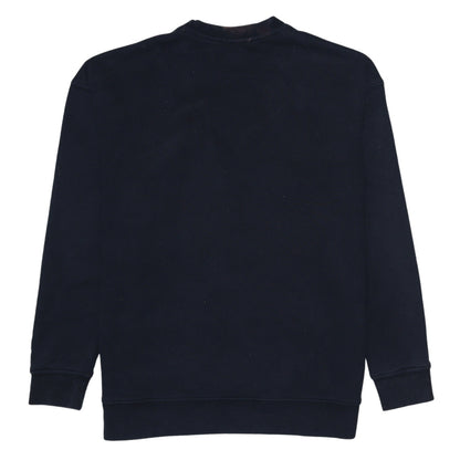 Brand and care label for Adidas women’s black crew neck long sleeve logo pullover sweatshirt uk 16