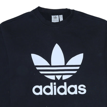 Additional view of Adidas women’s black crew neck long sleeve logo pullover sweatshirt uk 16